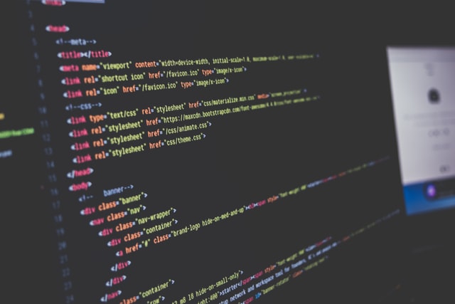 screen with coding